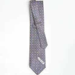 Blue Extra Long Sartorial Silk Tie - Paisley Pattern