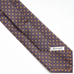 Blue Extra Long Sartorial Silk Tie - Large Flower Pattern