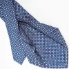 Blue 5 Fold Sartorial Silk Tie - Small Flower Pattern
