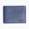 Blue Hammered Leather Horizontal Wallet
