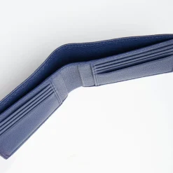 Blue Hammered Leather Horizontal Wallet