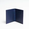 Blue Leather Folding Card Holder - 10 Compartments