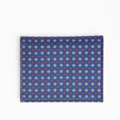 Blue Leather Folding Card Holder - 10 Compartments