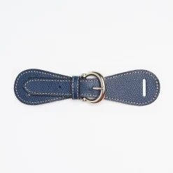 Blue Leather Scarf-Buckle