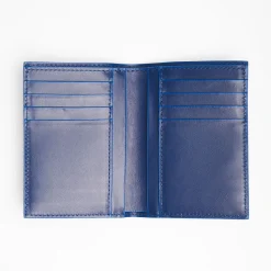 Blue Leather Vertical Wallet