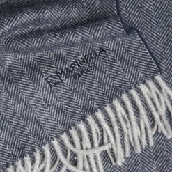 Blue Light Pure Cashmere Fringed Scarf
