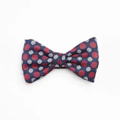 Blue Pre-Knotted Silk Bowtie- Large Flower Pattern