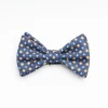 Blue Pre-Knotted Silk Bowtie- Small Flower Pattern