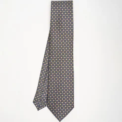 Blue Sartorial Classic Silk Tie Large Flower Pattern