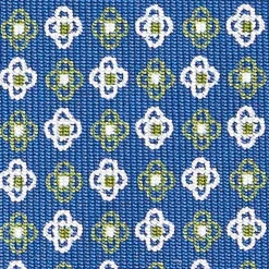 Blue Sartorial Classic Silk Tie - Small Flower Pattern
