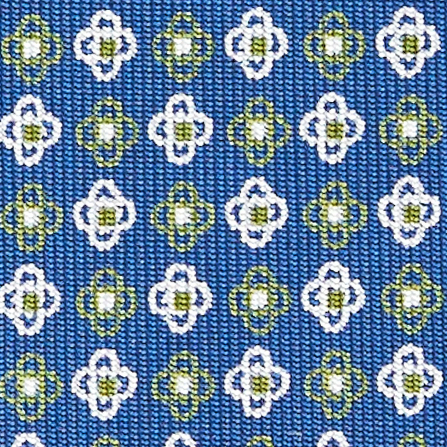 Blue Sartorial Classic Silk Tie - Small Flower Pattern
