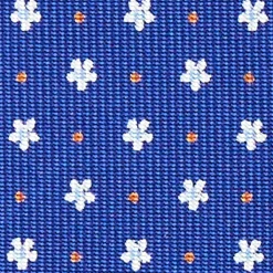 Blue Sartorial Classic Silk Tie - Small Flower Pattern