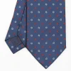 Blue Sartorial Jacquard Silk Tie - Small Flower Designs