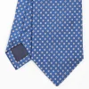 Blue Sartorial Jacquard Silk Tie - Small Geometric Designs