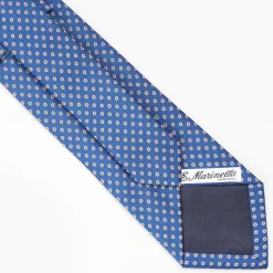 Blue Sartorial Jacquard Silk Tie - Small Geometric Designs