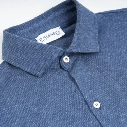 Blue Shirt In Cotton And Cashmere