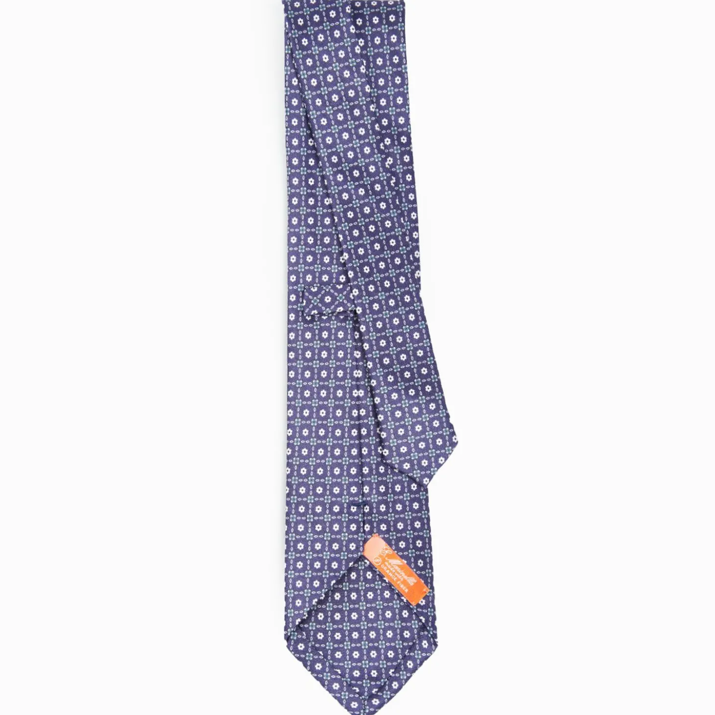 Blue Silk And Orange Fiber Tie