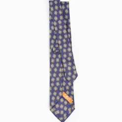 Blue Silk And Orange Fiber Tie