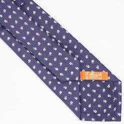 Blue Silk And Orange Fiber Tie
