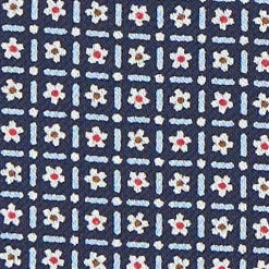 Blue Silk Ascot Tie - Small Flower Designs