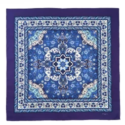Blue Silk Scarf 90 - Mediterranean Vibes