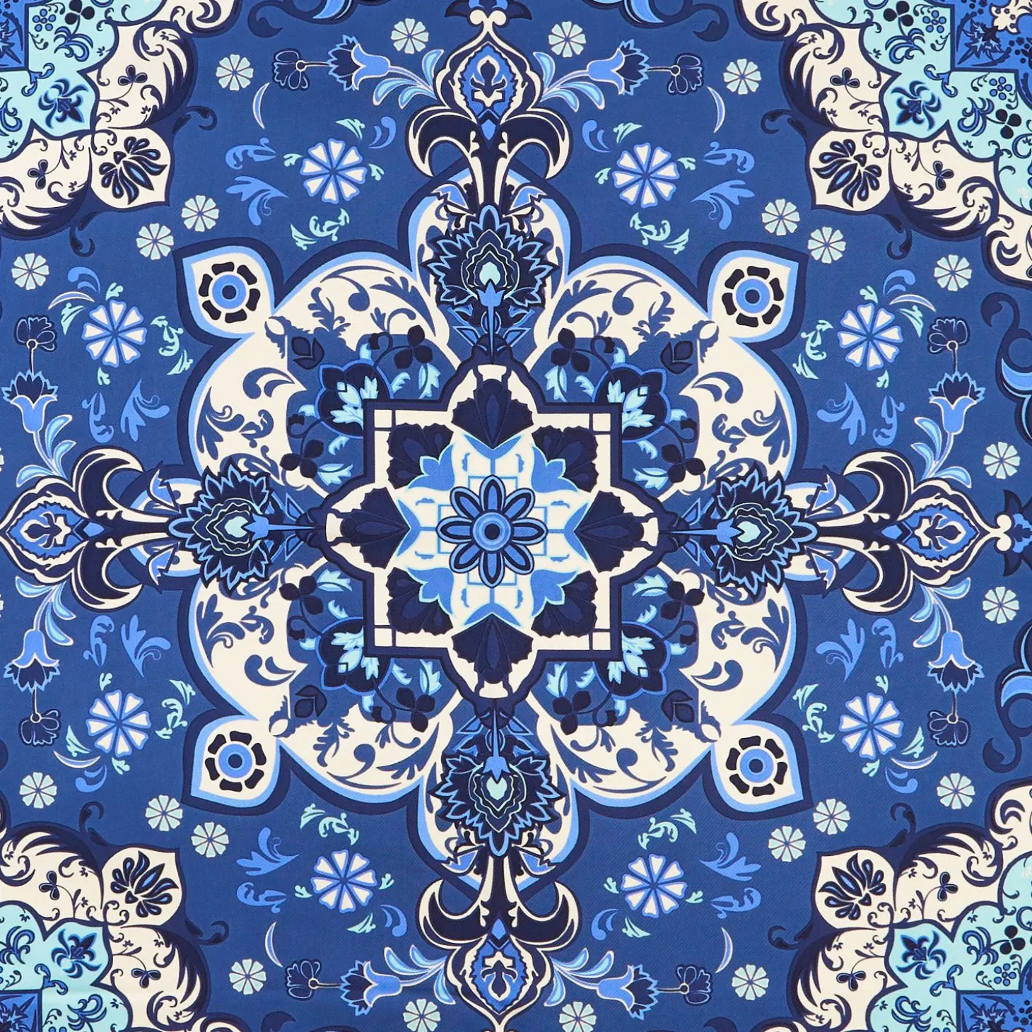 Blue Silk Scarf 90 - Mediterranean Vibes