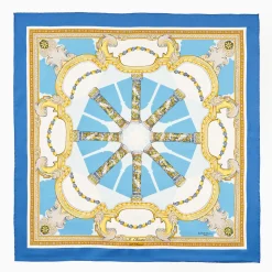 Blue Silk Scarf 90 - Santa Chiara Cloister