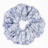 Blue Silk Scrunchie - Floral Patterns