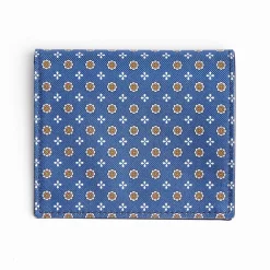 Blue Small Wallet In Silk And Leather