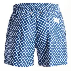Blue Swim Shorts - Large Flower Pattern