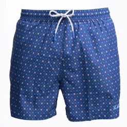 Blue Swim Short - Small Flower Pattern