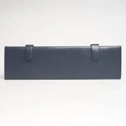 Blue Travel Tie Holder In Leather