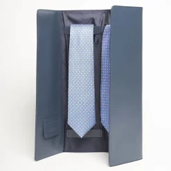 Blue Travel Tie Holder In Leather