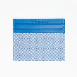 Bluette Leather And Silk Credit Card Holder - 5 Compartments