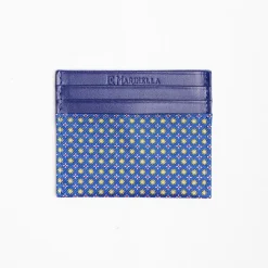 Bluette Leather And Silk Credit Card Holder - 5 Compartments