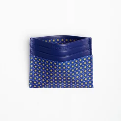 Bluette Leather And Silk Credit Card Holder - 5 Compartments