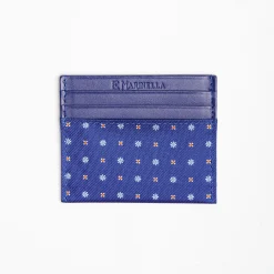 Bluette Leather And Silk Credit Card Holder - 5 Compartments