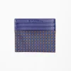 Bluette Leather And Silk Credit Card Holder - 5 Compartments