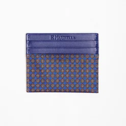 Bluette Leather And Silk Credit Card Holder - 5 Compartments