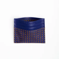 Bluette Leather And Silk Credit Card Holder - 5 Compartments