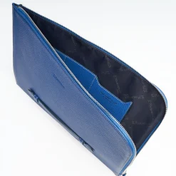 Bluette Leather Portfolio With Strap