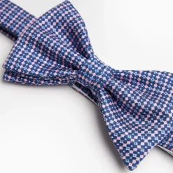 Bluette Pre-Knotted Silk Bowtie - Small Geometric Pattern