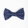 Bluette Pre-Knotted Silk Bowtie - Small Flower Pattern