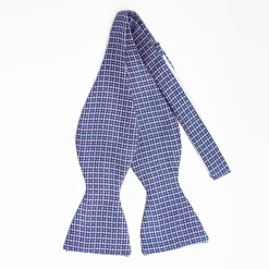 Bluette Silk Bowtie To Self-Tie Small Flower Pattern