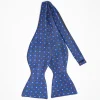 Bluette Silk Bowtie To Self-Tie - Small Flower Pattern