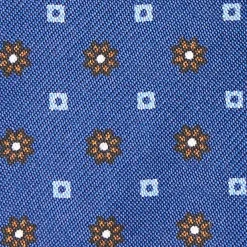 Bluette Silk Bowtie To Self-Tie - Small Flower Pattern