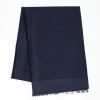 Blue Vesuvius Wool And Silk Scarf
