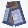 Blue Wool And Silk Stole Alternate Checks