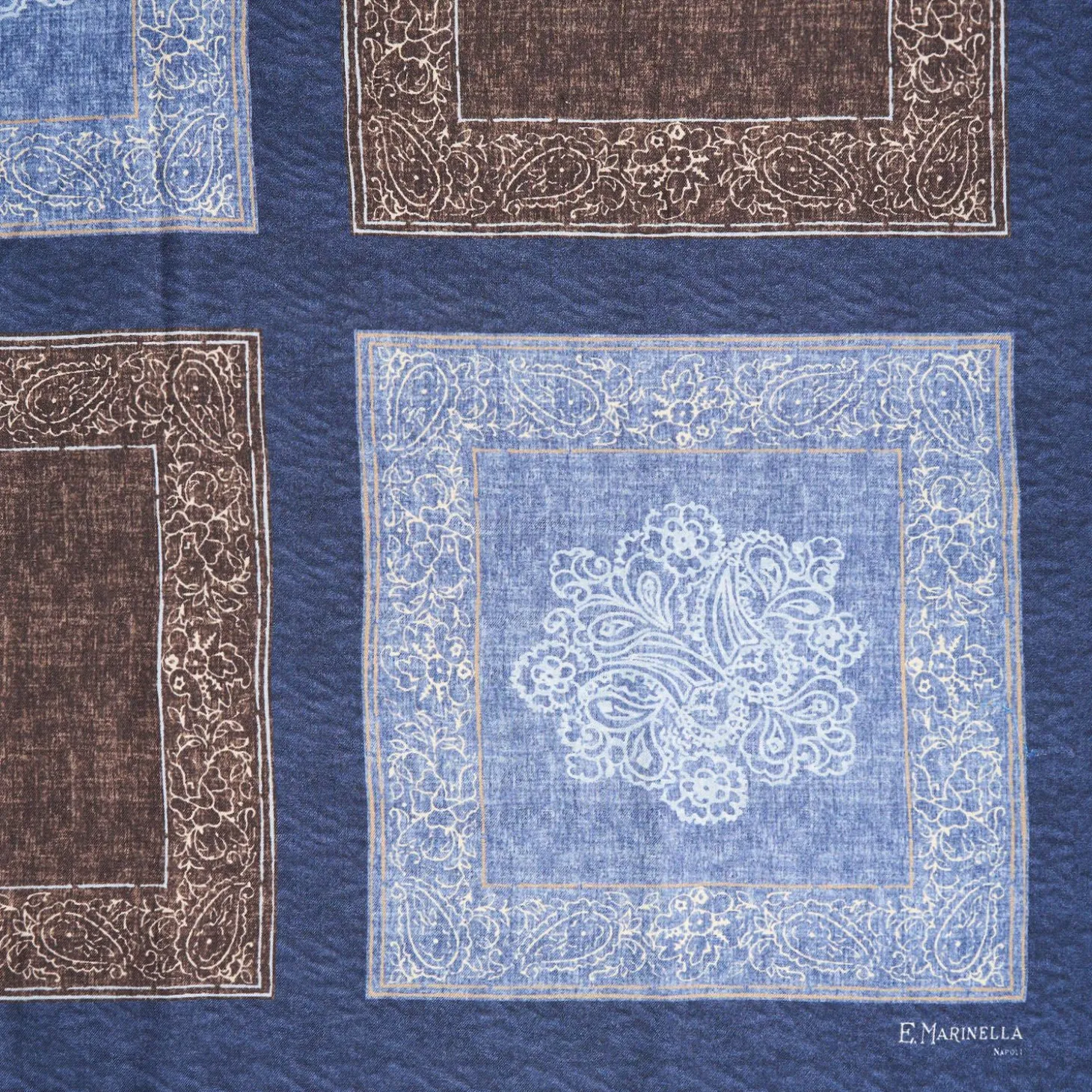 Blue Wool And Silk Stole Alternate Checks
