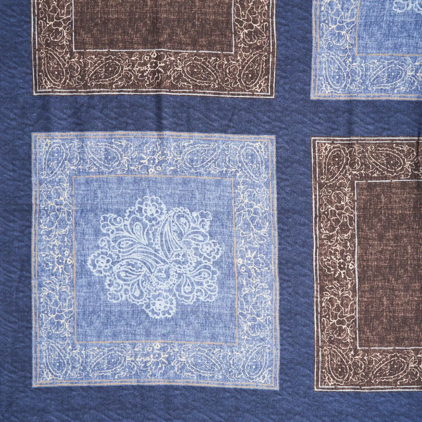 Blue Wool And Silk Stole Alternate Checks